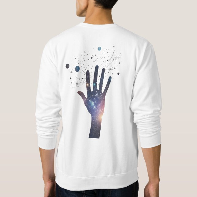 Moletom Cosmic Hand in Starry Galaxy – Surreal Spiritual S (Verso)