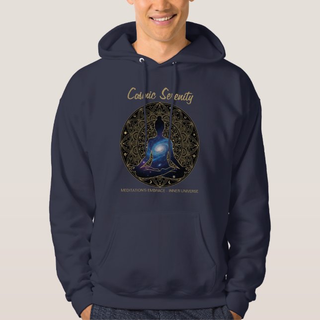 Moletom Cosmic Serenity Meditation – Galaxy Mandala  (Frente)