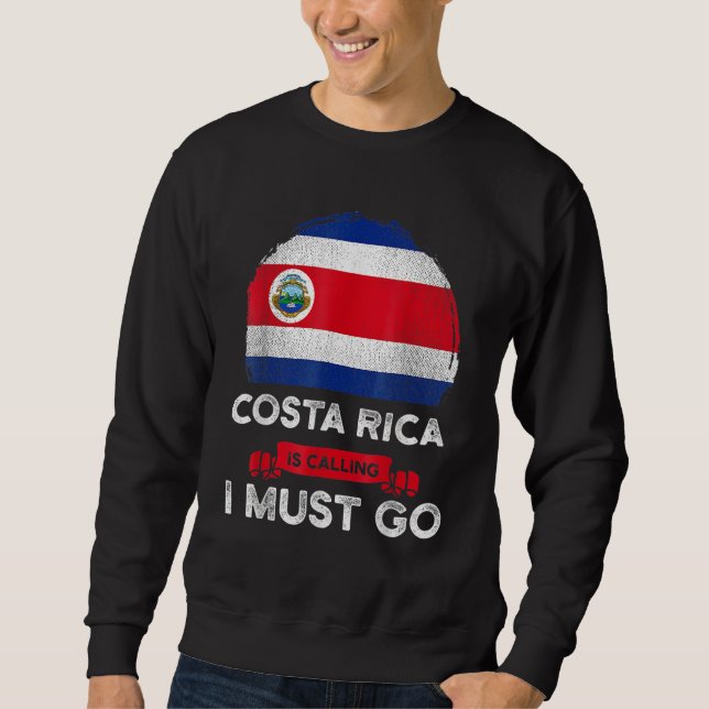 Moletom Costa Rica Está Chamando Eu Devo Ir Bandeira Costa (Frente)