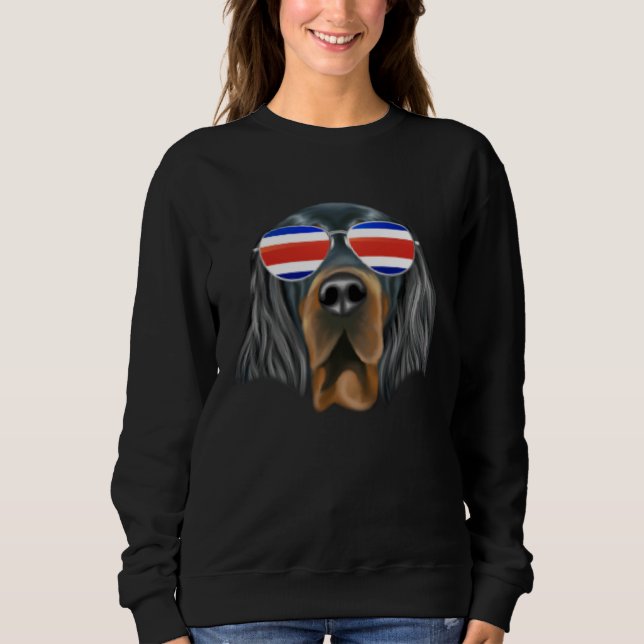 Moletom Costa Rica Flag Gordon Setter Dog Tico Pocket (Frente)