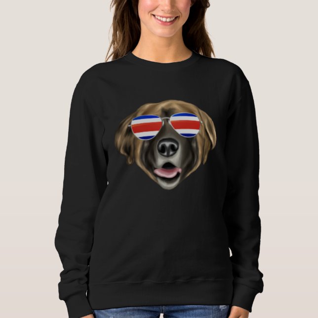 Moletom Costa Rica Flag Leonberger Dog Tico Pocket (Frente)