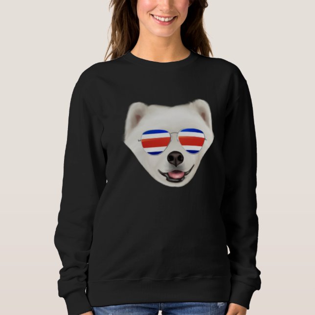 Moletom Costa Rica Flag Samoyed Dog Tico Pocket (Frente)