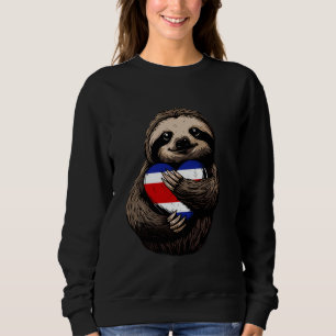 Moletom Costa Rica Sloth Costa Rica Flag Heart Costa Rica