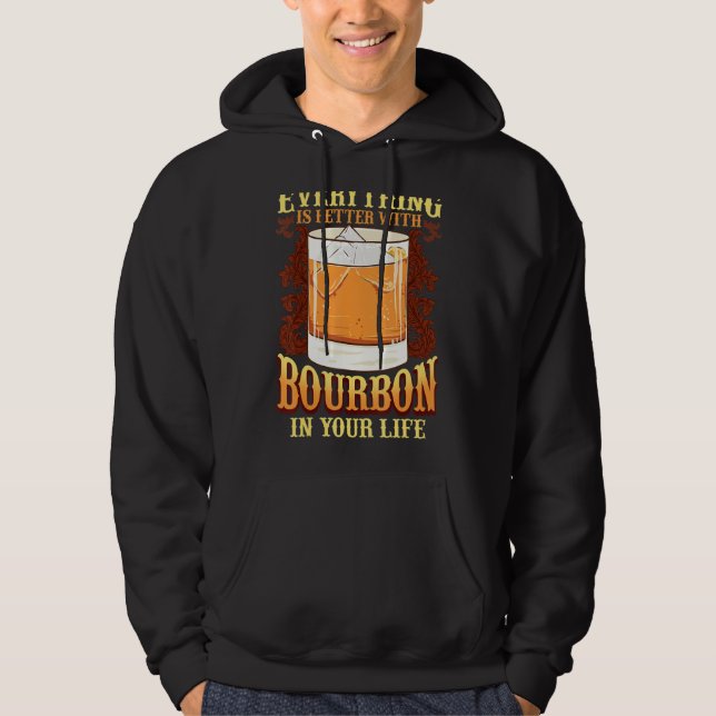 Moletom Cotação Para Bebendo Whiskey Borboun (Frente)
