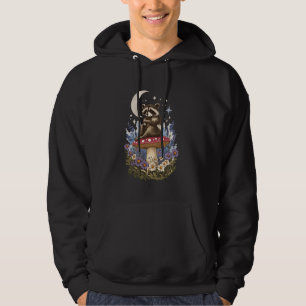 Moletom Cottagecore Mystic Moon Raccoon em Toadstool Mushr