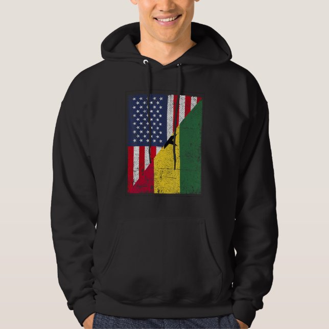 Moletom Country Flag Design  Half USA Half Ghana (Frente)