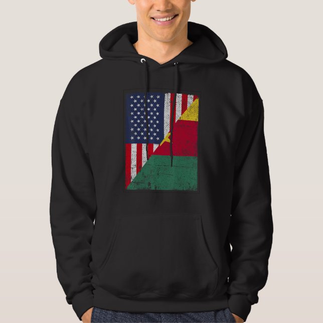 Moletom Country Flag  Half USA Half Cameroon (Frente)