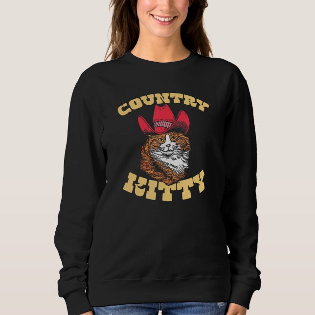 Moletom Country Kitty  Country Cowgirl Cat Western Vibe 1 (Frente)