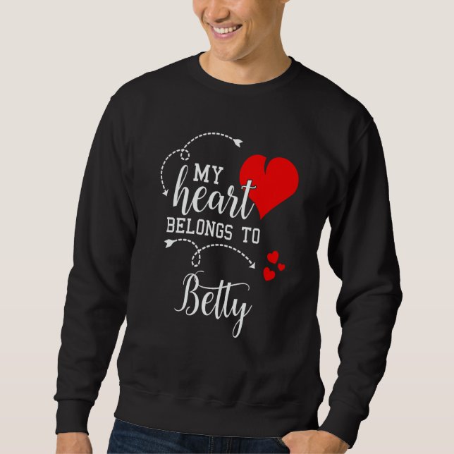 Moletom Couples Matching My Heart Belong to Betty My Love (Frente)