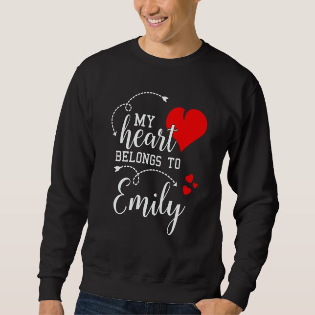 Moletom Couples Matching My Heart Belong to Emily My Love (Frente)
