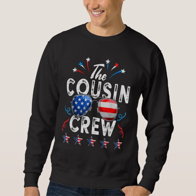 Moletom Cousin Crew 4th of July Patriotic American Family  (Frente)