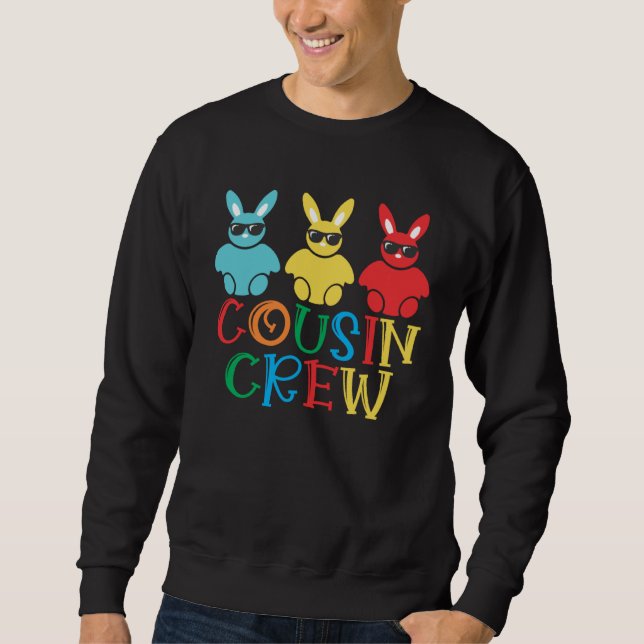 Moletom Cousin Crew Bunny Rabbit Eggs Cute Matching Easter (Frente)