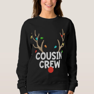 Moletom Cousin Crew Christmas Pajama Reindeer Lights Matam