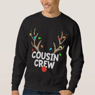 Moletom Cousin Crew Christmas Pajama Reindeer Lights Matam