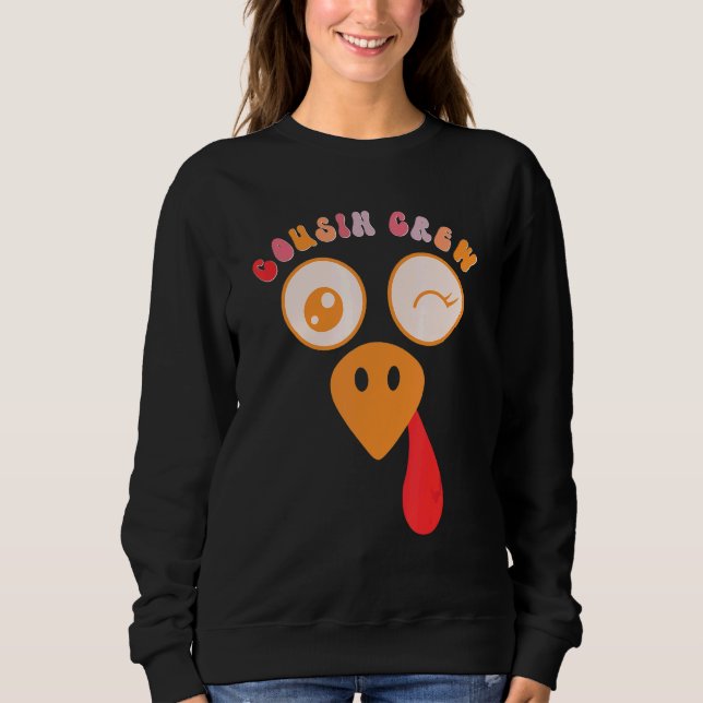 Moletom Cousin Crew Turkey Cute Family Thanksgiving Pajama (Frente)