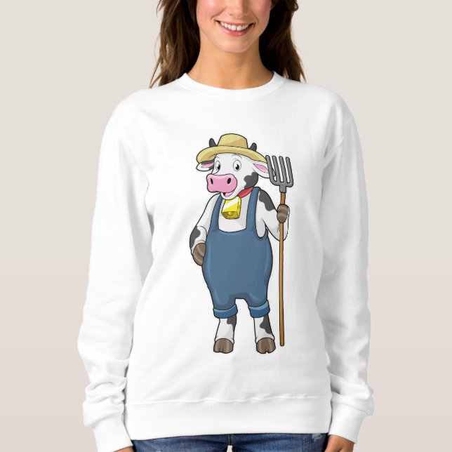 Moletom Cow as Farmer with Pitchfork (Frente)