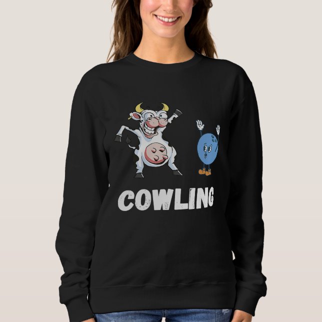Moletom Cow Bowling Ball Bowler Strike Bowling Pin Funny B (Frente)