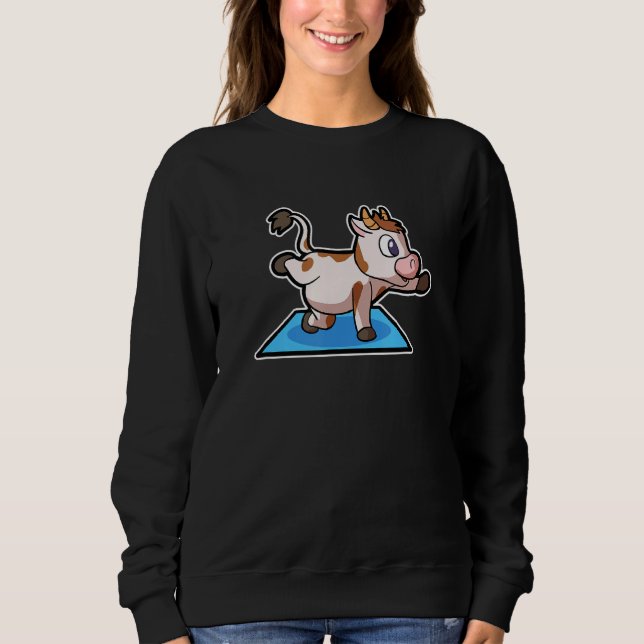 Moletom Cow Calf Yoga Poses Sport Gymnastics Ohm Heartbeat (Frente)