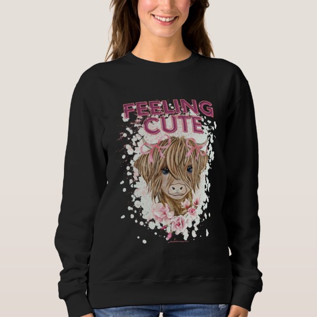 MOLETOM COW  FOR WOMEN GIRLS HIGHLAND COW FEELING CUTE BOH (Frente)