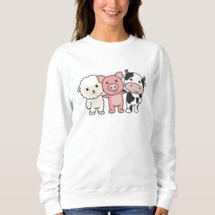 Moletom Cow Sheep Pig Farm Sweet Animals