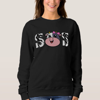 Moletom Cow Sis Farmer Animal  Cute Cow Pattern Sister