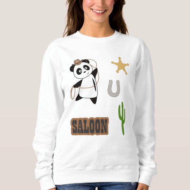 Moletom Cowboy Panda Bear Saloon Oeste (Frente)