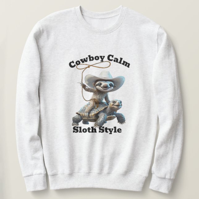 Moletom Cowboy Sloth Wrangler Sweats - Relaxed Lifestyle (Frente do Design)