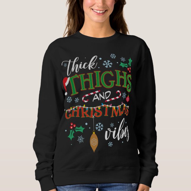 Moletom Coxas grossas e Ugl de quadrado de Natal Vibes (Frente)