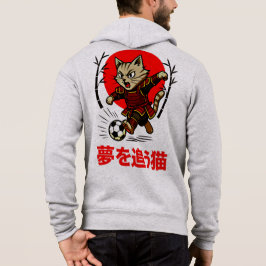Moletom Cozy Anime Samurai Cat Soccer - For Japanese Cultu