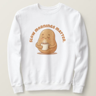 Moletom Cozy Brown Cartoon Potato Warm Mug Morning Art
