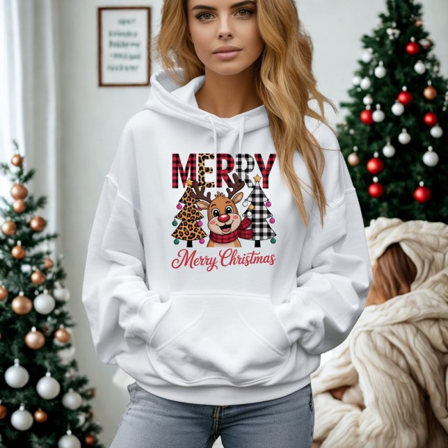 Moletom Cozy Festive Reindeer Merry Christmas (Criador carregado)