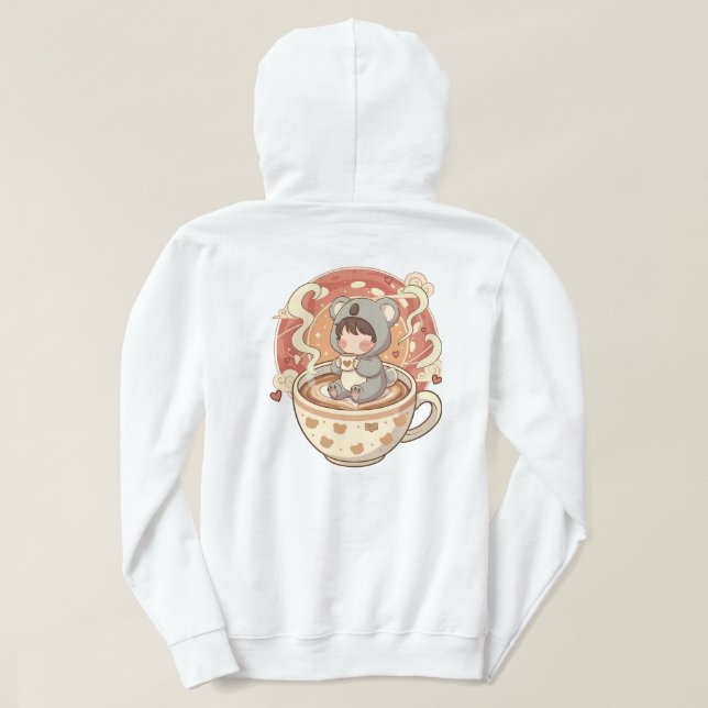 Moletom Cozy Kawaii Chibi Koala Graphic Hoodie (Verso do Design)