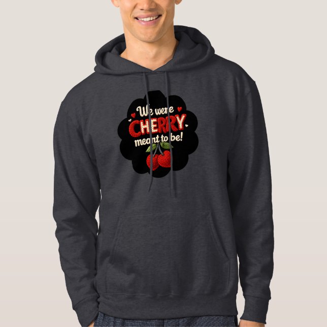 Moletom Cozy knitted-style typography and adorable cherry  (Frente)