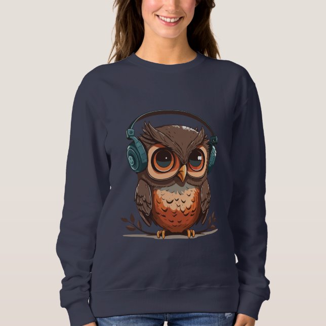 Moletom Cozy Owl com Fones de ouvido (Frente)