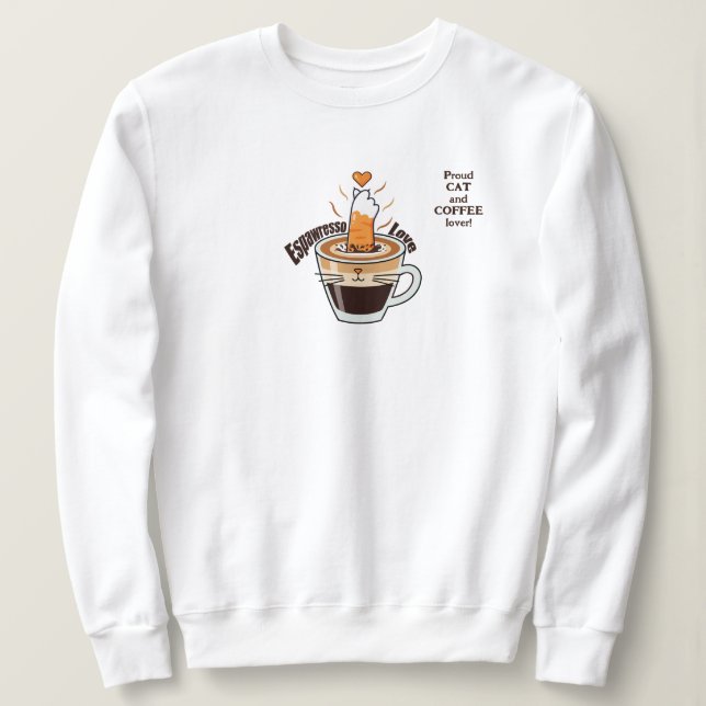 Moletom Cozy Rustic Cat Coffee Lover Funny Style  (Frente do Design)