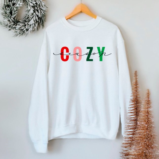 Moletom Cozy Season Cute Calliografia Feriado Sweatshirt (Criador carregado)