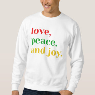 Moletom Cozy Unisex Crewneck Sweatshirt - "Love, Peace, an