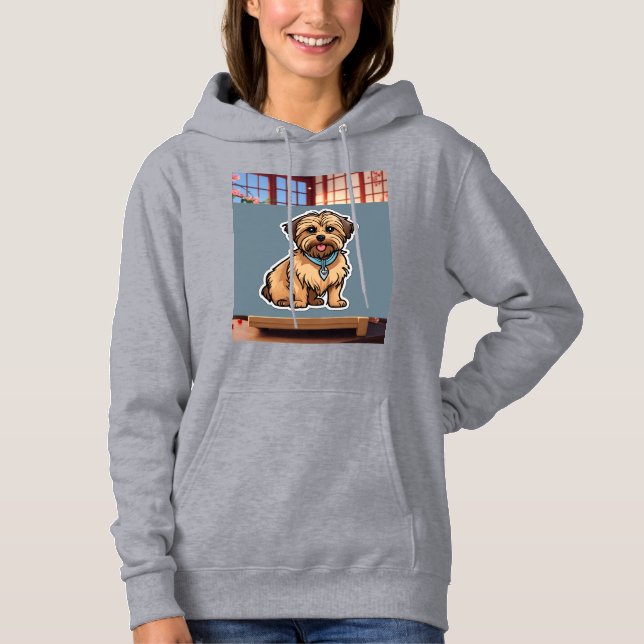 Moletom Cozy Women's Hoodie with Adorable Dog Design" (Frente)