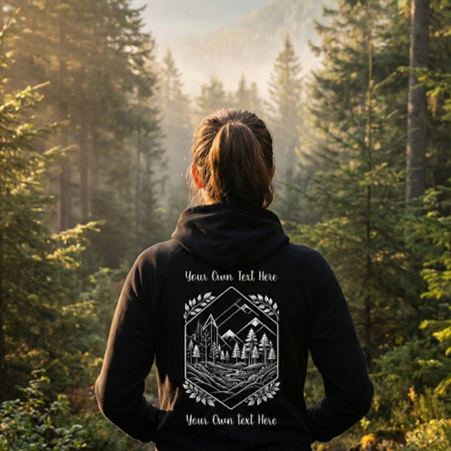 Moletom Cozy Zip Up River Mountain Adventure Your Text (Cozy Zip Up Hoodie for Mountain Adventure! River trekking and outdoor travel gift!)