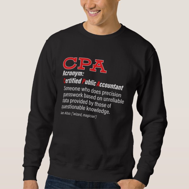 Moletom CPA Definition Certified Public Accountant Account (Frente)