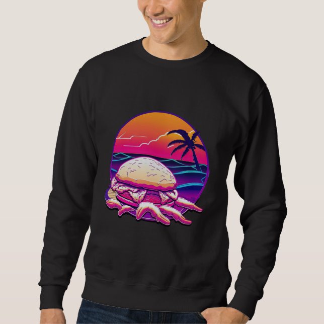 Moletom Crab Cakes Synthwave 80s Retrowave Aesthetic (Frente)