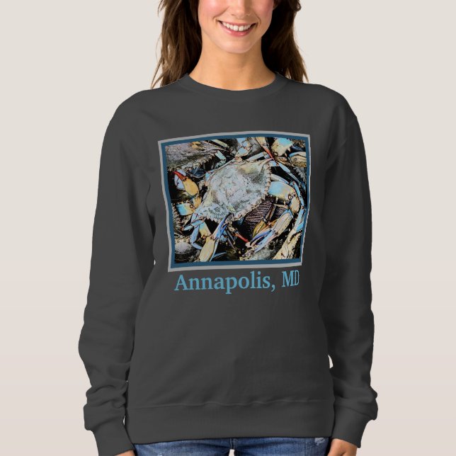 Moletom Crabby Crab Annapolis, MD Sweatshirt ou T-Shirt (Frente)