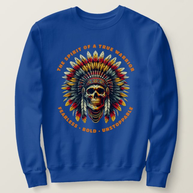 Moletom Cráneo Chefe Nativo Americano (Frente do Design)