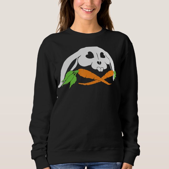 Moletom Crânio Assustador E Crossbones Rabbit Mau Horror C (Frente)