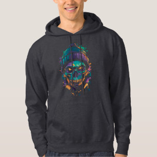 Moletom Crânio de Neon: Brilho de Grafite