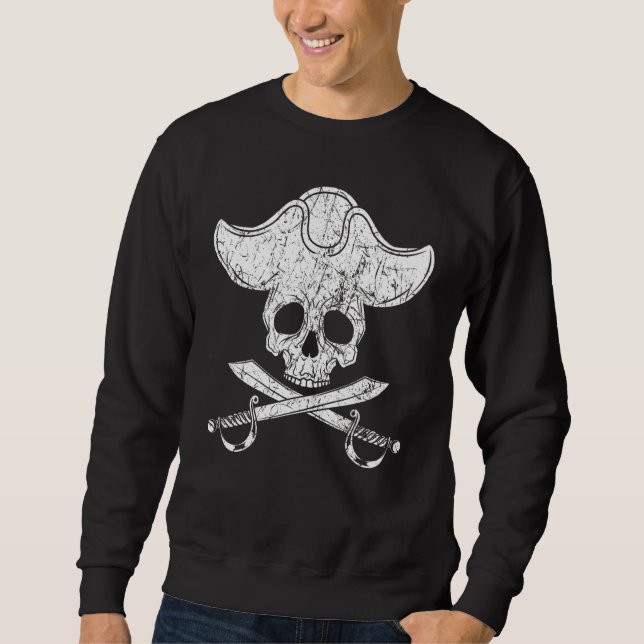 Moletom Cranio de Pirata Angustiado Tripulação do Navio do (Frente)