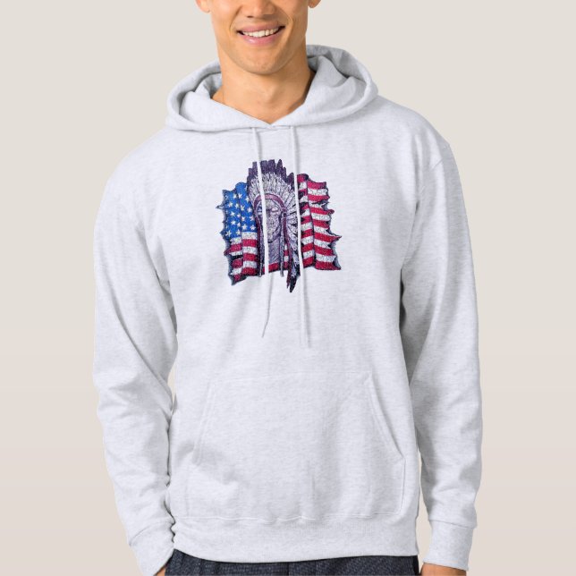 Moletom Crânio do nativo americano e camisola encapuçado (Frente)