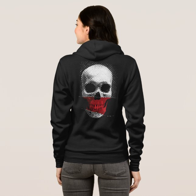 Moletom Crânio Infravermelho: Desenho Pontilhado em Tons d (Parte Traseira Completa)