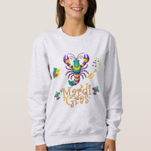 Moletom Crayfish/trompet/mask/fleur de lis Mardi Gras