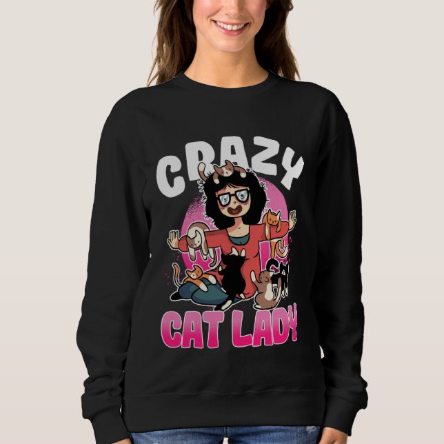 Moletom Crazy Cat Lady Motif  Great Cat Mum Grandma (Frente)